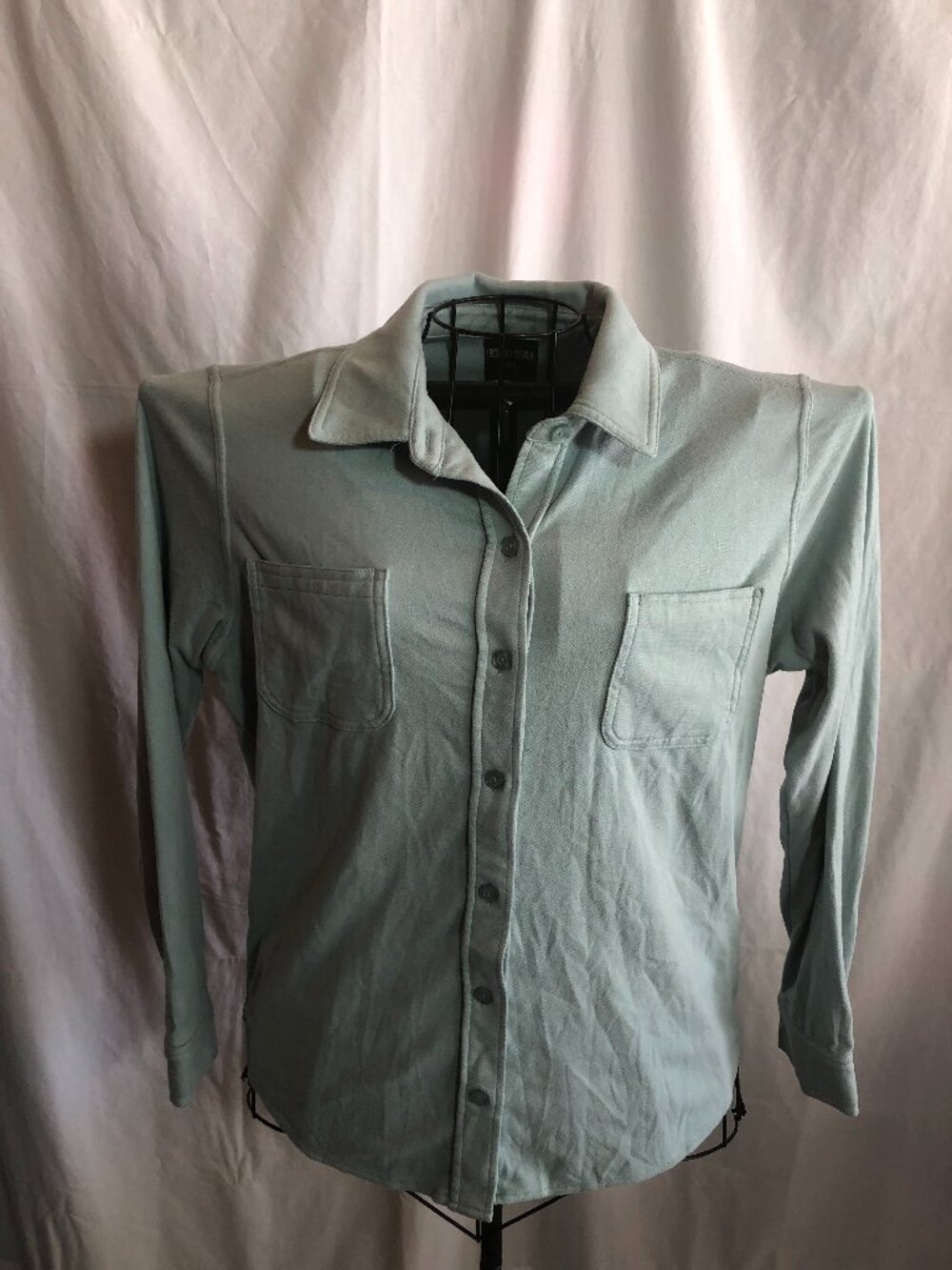 32 Degrees Heat SMALL Green SUPER SOFT Long Sleeve Button Up 22" Pit to Pit